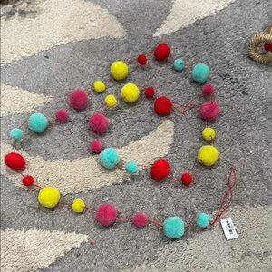 Red and Yellow Pom-Pom Jewelry